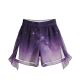 Purple Galaxy Print Chiffon Shorts with Side Slits