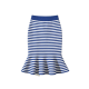 Blue & White Striped Knit Mermaid Skirt