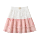 Pink & White Lace + Cherry Blossom Tiered Mini Skirt