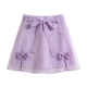 Lavender Chiffon Mini Skirt with Bow Details