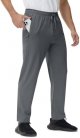 Men's Sweatpants Athletic Workout Gym Running Track Sweat Sport Exercise Pants Open Bottom Zipper Pockets Straight Leg