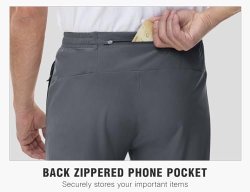 Men's Sweatpants Athletic Workout Gym Running Track Sweat Sport Exercise Pants Open Bottom Zipper Pockets Straight Leg